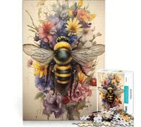 Rompecabezas de 1000 Piezas para Adultos Abejas y Flores Juego Educativo difícil y desafiante colección de Artistas Bellas Artes 38x52cm