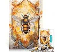 Rompecabezas de 1000 Piezas para Adultos: Abejas y Flores Juguetes para armar, Actividades Divertidas en casa, para Fortalecer el Amor en Pareja 38x52cm