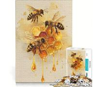 Rompecabezas de 1000 Piezas para Adultos: Abejas y Panal, Pintura en Acuarela, Juguete Educativo, Mejora la Memoria, cumpleaños y Navidad 38x52cm