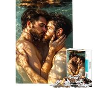 Rompecabezas de 1000 Piezas para Adultos Abrazo bajo el Agua Pareja Gay Enamorada Desafío de Inteligencia Cerebral Juguetes adictivos Juego práctico Arte de Pared Ideas de Regalos (tamaño 50x75cm)