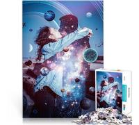 Rompecabezas de 1000 Piezas para Adultos Abrazo Cósmico del Amor Universal Corte de precisión Trato como Regalo para Toda la Familia 52x38cm