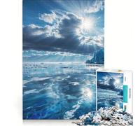 Rompecabezas de 1000 Piezas para Adultos Abrazo en el Lago Baikal 38x26cm Juego práctico, decoración para el hogar, cumpleaños y Navidad