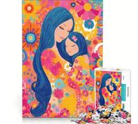 Rompecabezas de 1000 Piezas para Adultos Abrazo Floral de Madre e Hijo Juegos educativos difíciles y desafiantes Juego de desafío único 38x52cm