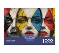 Rompecabezas De 1000 Piezas para Adultos Abstract Artwork Vibrant Faces Rompecabezas para Adultos Juegos Familiares para La Diversión Familiar Regalo De Cumpleaños, Regalos, 70x50cm/1000pcs