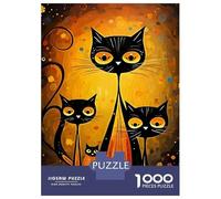 Rompecabezas De 1000 Piezas para Adultos Abstract Black Cats Rompecabezas Juego De Ingenio Alivia El Estrés Cumpleaños 70x50cm/1000pcs