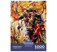 Rompecabezas De 1000 Piezas para Adultos Abstract Bull Painting Rompecabezas Práctico Juego Decoración del Hogar Cumpleaños Y Navidad 70x50cm/1000pcs