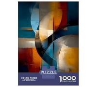 Rompecabezas De 1000 Piezas Para Adultos Abstract Curved Intersection - Blue, Gold & Ivory Geometry Rompecabezas Para Adultos Juguetes Antiestrés Corte De Precisión Actividades Divertidas En Casa 38x2