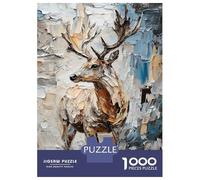 Rompecabezas De 1000 Piezas para Adultos Abstract Deer Painting Rompecabezas Juguetes Antiestrés Decoración del Hogar Difícil Y Desafiante 70x50cm/1000pcs