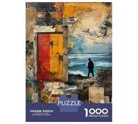 Rompecabezas De 1000 Piezas para Adultos Abstract Doorway to Ocean Art Print Rompecabezas para Adultos Juegos Familiares Una Obra De Arte Ayuda A Ejercitar El Cerebro 38x26cm/1000pcs