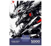 Rompecabezas De 1000 Piezas para Adultos Abstract Dragon with Red Eyes Rompecabezas Práctico Juego Decoración del Hogar Cumpleaños Y Navidad 52x38cm/1000pcs
