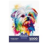 Rompecabezas De 1000 Piezas para Adultos Abstract Maltese Dog Art Rompecabezas para Adultos Juegos De Relajación Análisis Y Lógica Reducción del Estrés Regalos 38x26cm/1000pcs