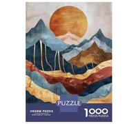 Rompecabezas De 1000 Piezas para Adultos Abstract Mountain Sunset Art Print-2 Rompecabezas para Adultos Juegos Relajantes El Montaje De Patrones 38x26cm/1000pcs