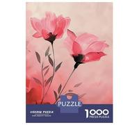 Rompecabezas De 1000 Piezas para Adultos Abstract Pink Floral Painting Rompecabezas Juego De Ingenio Alivia El Estrés Cumpleaños 52x38cm/1000pcs