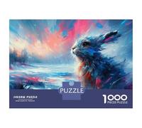 Rompecabezas De 1000 Piezas para Adultos Abstract Rabbit in Winter Landscape Rompecabezas para Adultos Juegos De Relajación para La Diversión Familiar Interacción Entre Padres E Hijos 52x38cm/1000pcs