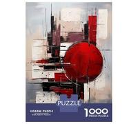 Rompecabezas De 1000 Piezas Para Adultos Abstract Red Sphere - Black, White & Crimson Geometry Rompecabezas Para Adultos Juegos Divertidos Pero Divertidos Y Humorísticos Desafiantes De Completar 38x26