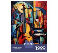 Rompecabezas De 1000 Piezas para Adultos Abstract Violin Art Print Rompecabezas para Adultos Juegos Familiares Carrera De Velocidad Manual Regalo De Cumpleaños, Regalos, 38x26cm/1000pcs