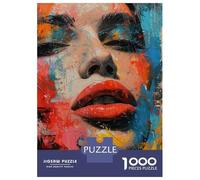 Rompecabezas De 1000 Piezas para Adultos Abstract Woman Face Painting-2 Rompecabezas para Adultos Juego Práctico Pero Divertido Y Humorístico Interacción Entre Padres E Hijos 38x26cm/1000pcs