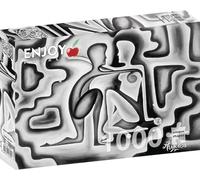 Rompecabezas de 1000 piezas para adultos, acabado mate, tacto suave, piezas resistentes y únicas, ajuste apretado, colores vivos, servicio de piezas perdidas, pareja abstracta en blanco y negro