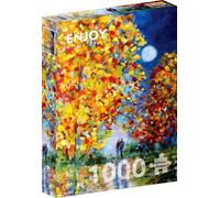 Rompecabezas de 1000 piezas para adultos, acabado mate, tacto suave, piezas resistentes y únicas, ajuste apretado, colores vivos, servicio de piezas perdidas, pareja enamorada caminando en el parque