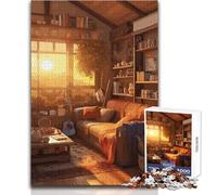 Rompecabezas de 1000 Piezas para Adultos, Acogedor rincón de Lectura, para Disfrutar de un Tiempo de Ocio Tranquilo, Ajuste Estable, Corte preciso, tamaño del Juguete: 38x26cm