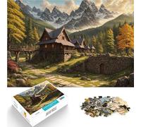 Rompecabezas de 1000 Piezas para Adultos Acogedora cabaña en el Bosque Difícil y desafío Actividades Divertidas en casa, Regalos de cumpleaños, Regalos de Viaje, 52x38cm