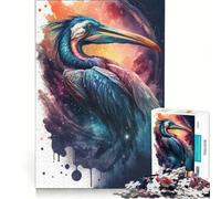 Rompecabezas de 1000 Piezas para Adultos, Acuarela de pájaro grulla Azul, Juguetes para armar, interacción Entre Padres e Hijos, colección de Artistas, Bellas Artes 38x52cm