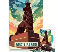 Rompecabezas de 1000 Piezas para Adultos,Addis Abeba,decoración de Corte preciso,Juguete de Desarrollo cognitivo,Juego para el Tiempo Libre,Regalo de cumpleaños (38x26cm)