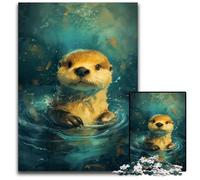 Rompecabezas de 1000 Piezas para Adultos, Adorable Nutria Amarilla, Rompecabezas Imposible para Adolescentes y jóvenes, Regalo Ideal de cumpleaños y Vacaciones, 26x38cm/10,23x14,96 Pulgadas.
