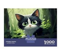 Rompecabezas De 1000 Piezas para Adultos Adorable Tuxedo Kitten in Forest Rompecabezas Juguete Decoración De Pared Difícil Difícil Cumpleaños Y Navidad 38x26cm/1000pcs