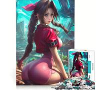 Rompecabezas de 1000 Piezas para Adultos: Aerith Gainsborough en una Ciudad en ruinas Juego práctico para Mejorar la Memoria Toda la Familia 38x52cm