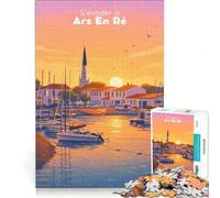 Rompecabezas de 1000 Piezas para Adultos, Affiche Ars En Ré, Juegos Divertidos, interacción Entre Padres e Hijos, Cada Pieza es única 38x52cm