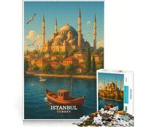 Rompecabezas de 1000 Piezas para Adultos, Affiche Murale Istanbul Turquie, Juego Interactivo, Ideal para la interacción Entre Padres e Hijos, Perfecto como Regalo para Toda la Familia 50x75cm