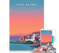Rompecabezas de 1000 Piezas para Adultos, Affiche Pays Basque, Juego Educativo, difícil y desafiante, colección de Artistas, Bellas Artes 38x52cm