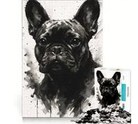Rompecabezas De 1000 Piezas para Adultos Affiche Tête De Bouledogue Français, Juego Familiar, Difícil Y Desafío, Cumpleaños 50x75cm