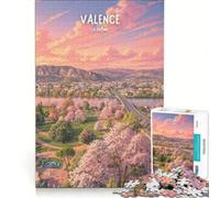 Rompecabezas de 1000 Piezas para Adultos Affiche Valence Vue Du Ciel Rosé, Juego Imposible, interacción Entre Padres e Hijos, Lista de Deseos con Papá Noel 38x26cm