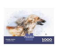 Rompecabezas De 1000 Piezas para Adultos Afghan Hound Watercolor Rompecabezas Juego De Ingenio Carrera De Velocidad De Manos Interacción Entre Padres E Hijos 52x38cm/1000pcs