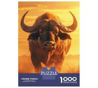 Rompecabezas De 1000 Piezas para Adultos African Buffalo Sunset Portrait Rompecabezas para Adultos Juegos De Relajación Una Obra De Arte Regalos para Amigos Y Familiares 52x38cm/1000pcs