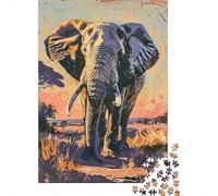 Rompecabezas De 1000 Piezas para Adultos African Elephant Art Print-2 Rompecabezas para Adultos Juegos De Relajación Análisis Y Lógica Regalos para Amigos Y Familiares 38x26cm/1000pcs