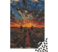 Rompecabezas De 1000 Piezas para Adultos African Sunset Antelope Rompecabezas para Adultos Juegos Familiares Decoración Desafiante De Completar 70x50cm/1000pcs