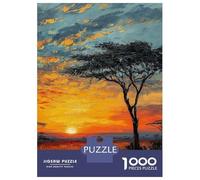 Rompecabezas De 1000 Piezas para Adultos African Sunset Serenity Rompecabezas para Adultos Juegos Relajantes Pero Divertidos Y Humorísticos Desafiante De Completar 38x26cm/1000pcs