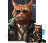 Rompecabezas de 1000 Piezas para Adultos,Agente Gato de la ATF,Arte de Corte Exacto,Juego para desarrollar la Mente,Entretenimiento,Divertido,Regalo de cumpleaños (38x26cm)