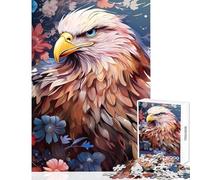 Rompecabezas de 1000 Piezas para Adultos águila Calva Entre Flores Juguete antiestrés Regalo de cumpleaños Juego de ingenio Cada Pieza es única (tamaño 38x26cm)