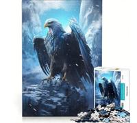 Rompecabezas de 1000 Piezas para Adultos Águila congelada en un Mundo de Hielo, Juguete Educativo, Ideal para Relajarse y ejercitar la Mente, Perfecto como Regalo 50x75cm