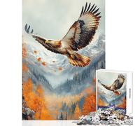 Rompecabezas de 1000 Piezas para Adultos Águila Dorada en Vuelo Rompecabezas de 1000 Piezas Juego Familiar Gran Regalo para Juegos educativos y de Aprendizaje (38x52cm)