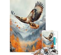 Rompecabezas de 1000 Piezas para Adultos Águila Dorada en Vuelo Rompecabezas para Adultos Juego de ingenio Alivia el estrés Difícil y desafiante (Tamaño 50x75cm)