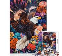 Rompecabezas de 1000 Piezas para Adultos Águila en Flor Rompecabezas para Adultos Juegos Divertidos Vacaciones en casa Matar el Tiempo Difícil y desafiante (Tamaño 50x75cm)