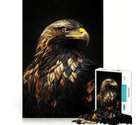 Rompecabezas de 1000 Piezas para Adultos,águila Negra y Dorada,Bordes Lisos,Juguete de construcción,Juego Relajante,Escena navideña (50x75cm)