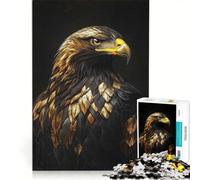 Rompecabezas de 1000 Piezas para Adultos, águila Negra y Dorada, Juguete Educativo, Mejora la Memoria, cumpleaños y Navidad 50x75cm