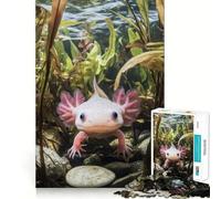 Rompecabezas de 1000 Piezas para Adultos Ajolote en Acuario,Corte Premium,Juego,Actividad Mental Inteligente,Paz,diversión,cumpleaños,Arte,Juego (38x52cm)