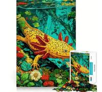 Rompecabezas de 1000 Piezas para Adultos Ajolote en Escena Floral submarina Juego de Alta precisión Juego de concentración Regalo Ideal para Pasar un Buen rato Divertido Arte navideño Exhibición
